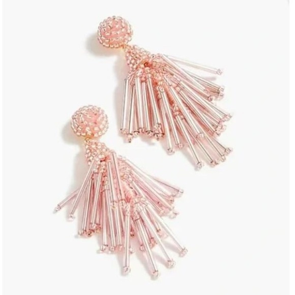J. Crew Pink Beaded Drop Earrings - Picture 2 of 2